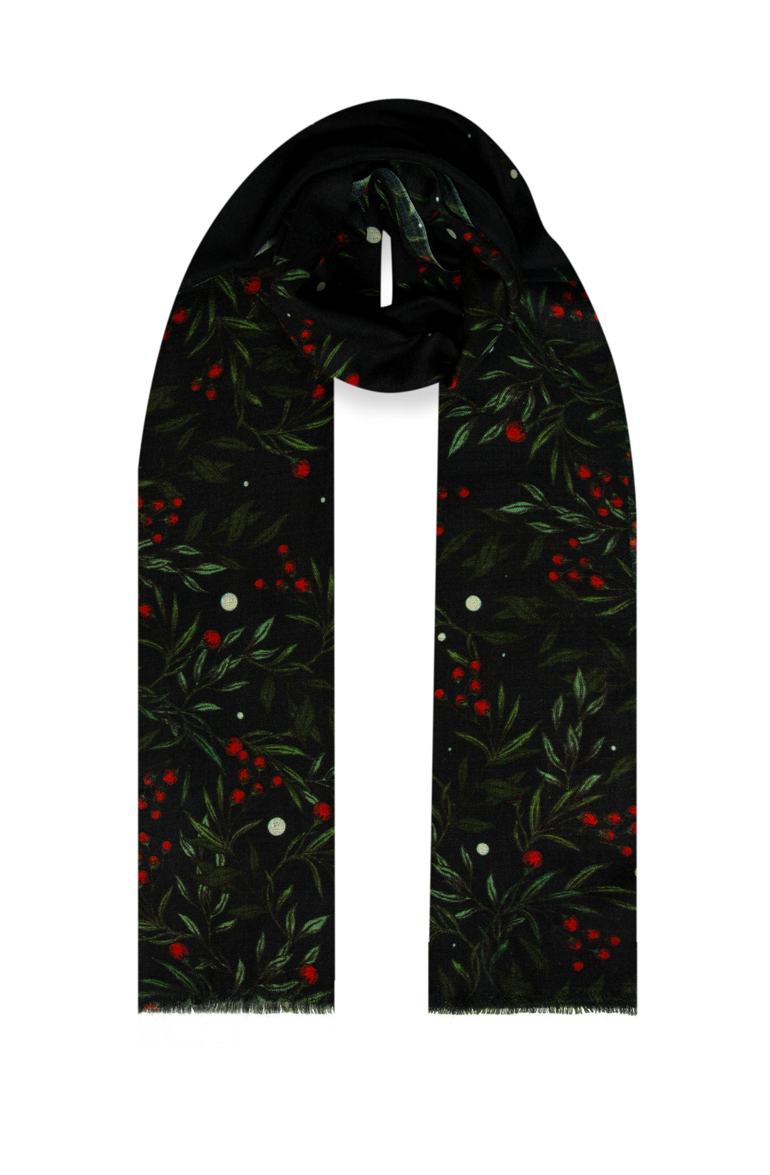 Elegant Merino wool and silk shawl draped over shoulders,perfect for women's evening wear