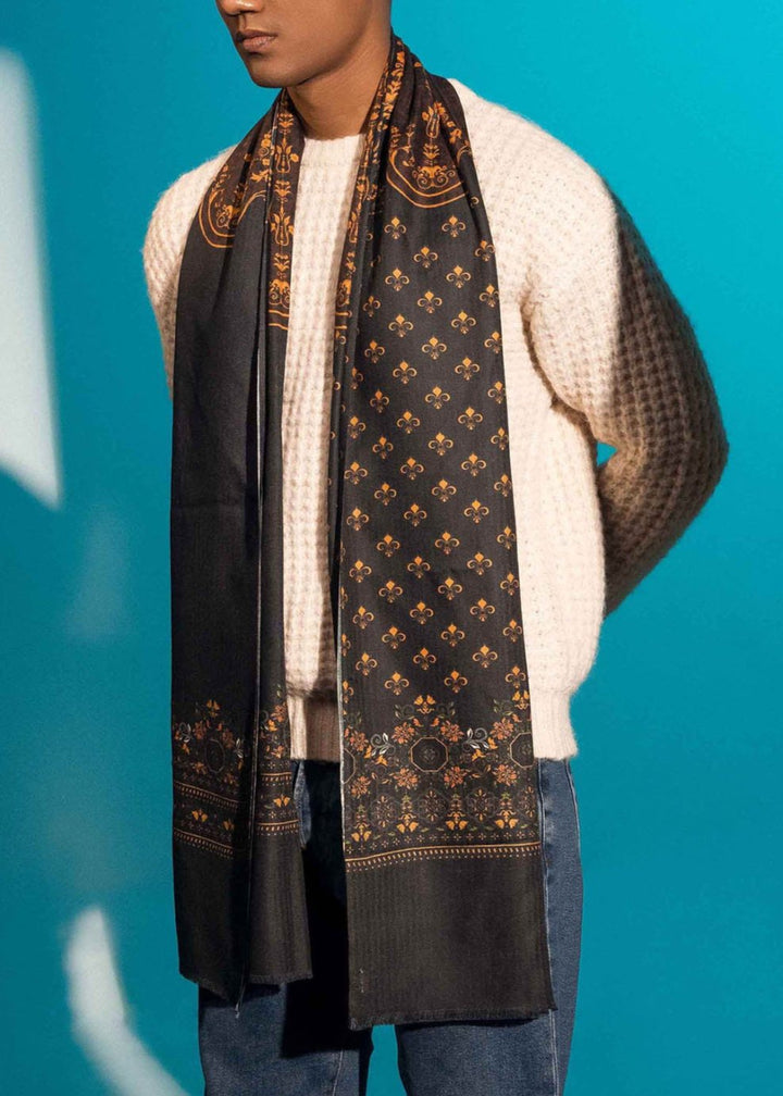 Elegant Merino wool and silk shawl draped over shoulders,perfect for women's evening wear