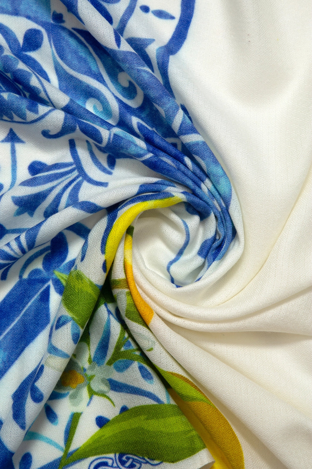 Elegant Merino wool and silk shawl draped over shoulders,perfect for women's evening wear