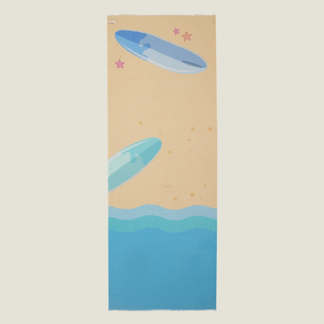 Elegant Merino wool and silk shawl draped over shoulders,perfect for women's evening wear