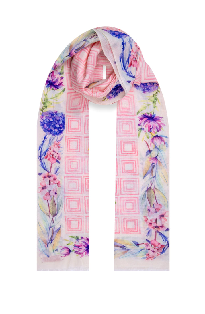 Elegant Merino wool and silk shawl draped over shoulders,perfect for women's evening wear