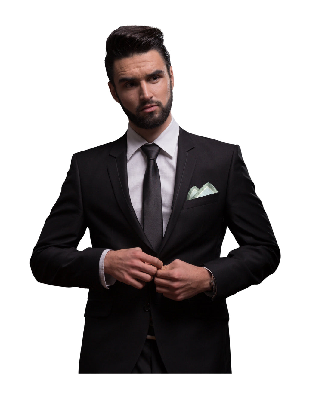 PRESS IN PETALS LIGHT GREEN PRINTED MEN’S SILK POCKET SQUARE