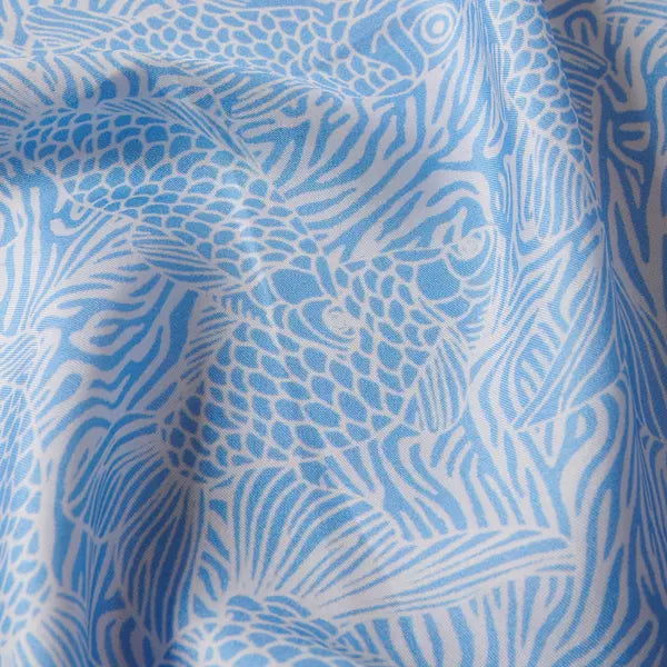 MARINE VESTIGE LIGHT BLUE PRINTED MEN’S SILK POCKET SQUARE