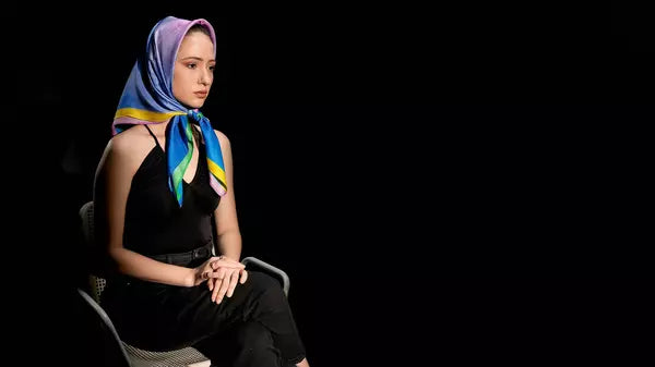 Woodcut Babushka - Luxury Silk Scarves