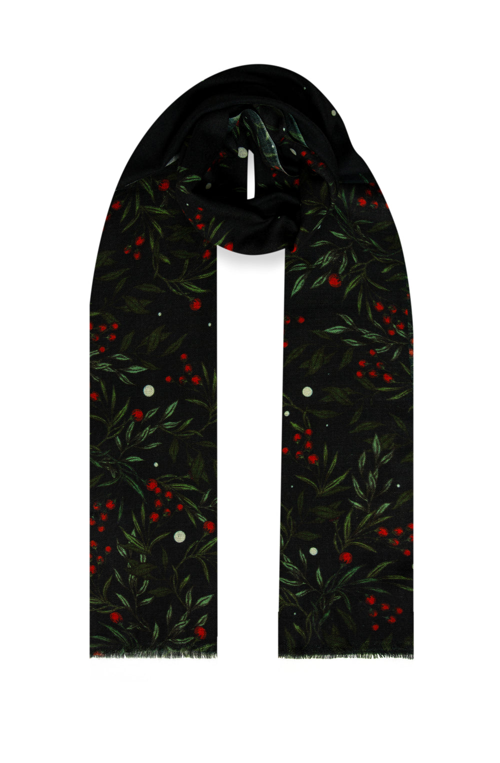 Elegant Merino wool and silk shawl draped over shoulders,perfect for women's evening wear