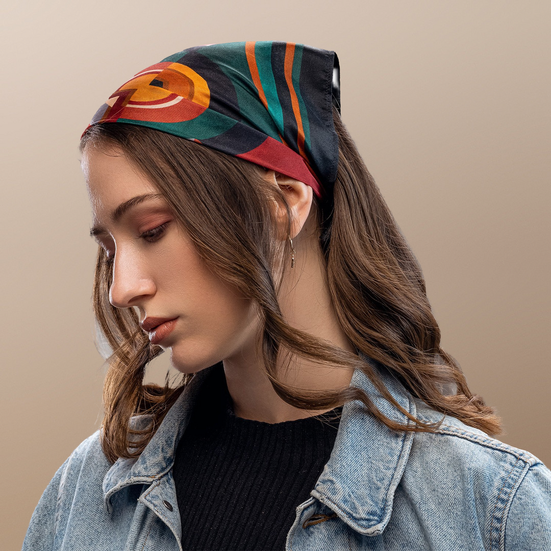 Merry and Bright Colorful  Silk Scarf For Women