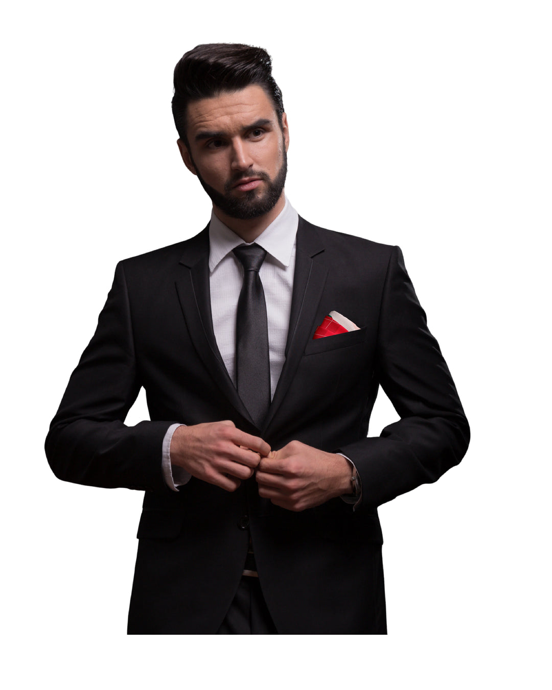 SWEET TOOTH RED PRINTED MEN’S SILK POCKET SQUARE