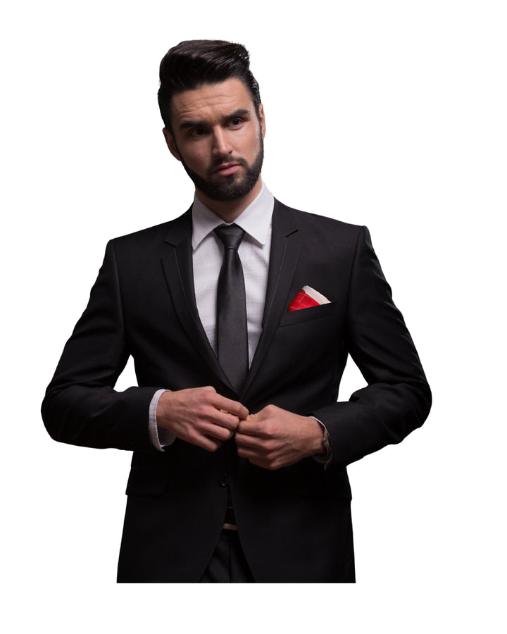SWEET TOOTH RED PRINTED MEN’S SILK POCKET SQUARE