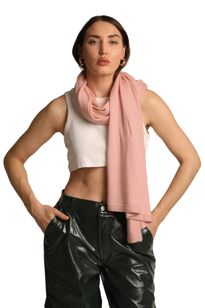 Pale Dogwood Travel Wrap - Soft Cotton Scarf for Flights | Meraki Unlimited