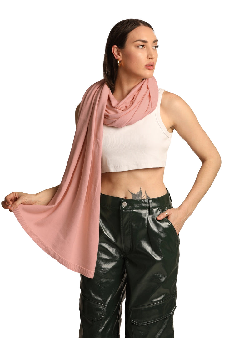 Pale Dogwood Travel Wrap - Soft Cotton Scarf for Flights | Meraki Unlimited