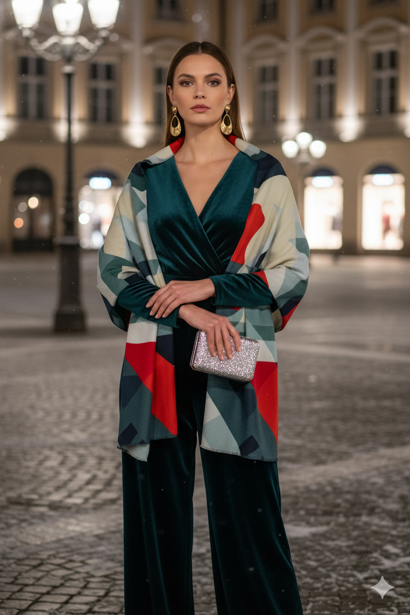 Colorful Abstract - Stylish & Sustainable Shawl