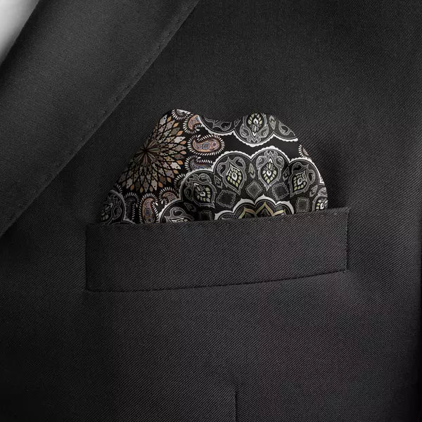 black pocket square